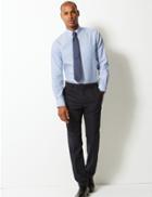 Marks & Spencer 2in Longer Pure Cotton Tailored Oxford Shirt Sky Blue