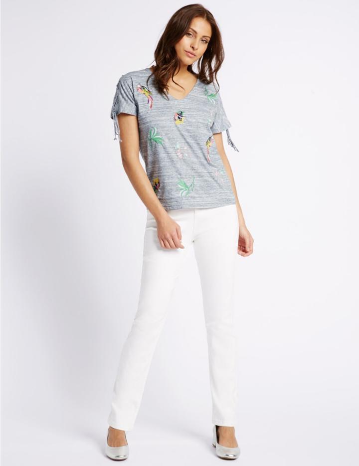 Marks & Spencer Sculpt & Lift Slim Leg Jeans Soft White