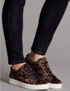Marks & Spencer Leather Lace-up Trainers Brown Mix
