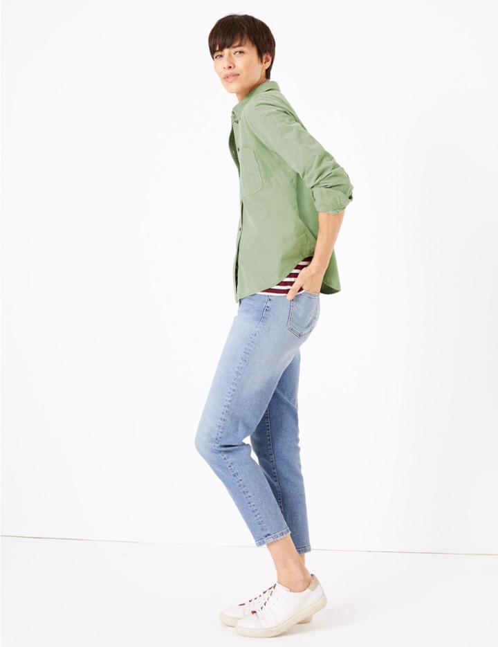 Marks & Spencer Pure Cotton Corduroy Shirt Sage