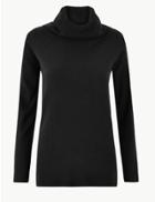 Marks & Spencer Cashmilon&trade; Cowl Neck Jumper Black
