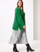 Marks & Spencer Curve Pleated Maxi Skirt Grey