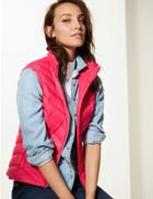 Marks & Spencer Lightweight Down & Feather Gilet With Stormwear&trade; Cerise