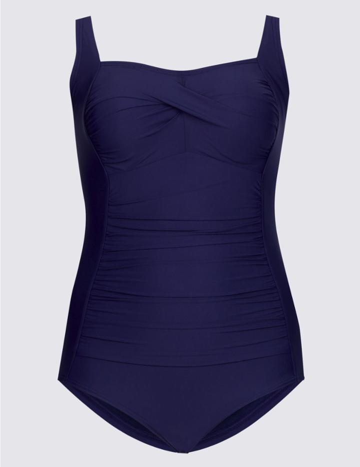 Marks & Spencer Plus Secret Slimming&trade; Bandeau Swimsuit Navy