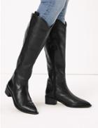 Marks & Spencer Leather Western Knee High Boots Black