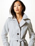 Marks & Spencer Button Detailed Trench Coat Silver Grey