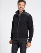 Marks & Spencer Cotton Blend Textured Fleece Jacket With Stormwear&trade; Navy