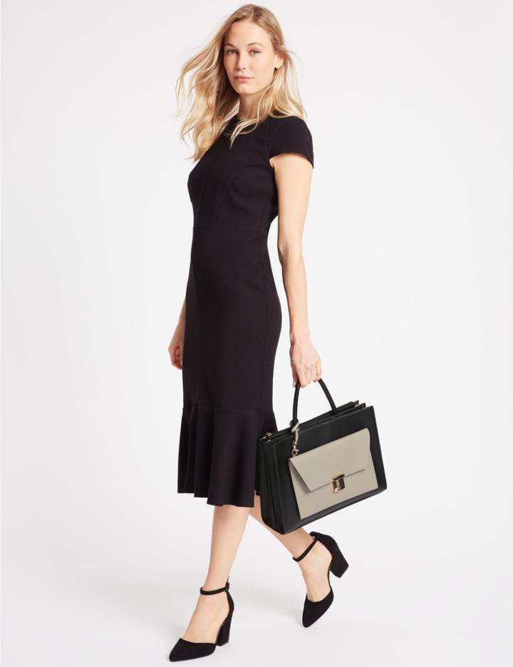 Marks & Spencer Faux Leather Tote Bag With Removable Clutch Black Mix