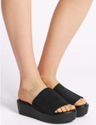 Marks & Spencer Wide Fit Wedge Heel Mule Sandals Black