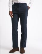 Marks & Spencer Navy Tailored Fit Wool Trousers