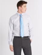 Marks & Spencer Pure Cotton Tailored Fit Shirt Grey Mix