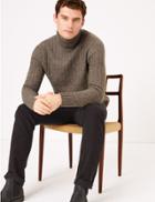 Marks & Spencer Roll Neck Jumper With Wool Nutmeg