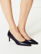 Marks & Spencer Leather Kitten Heel Court Shoes Purple