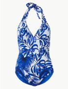 Marks & Spencer Secret Slimming&trade; Palm Print Padded Swimsuit Cream Mix