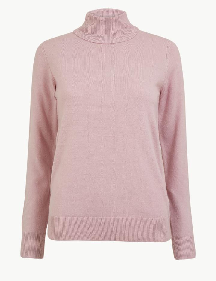 Marks & Spencer Roll Neck Jumper Pale Lilac