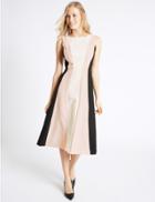 Marks & Spencer Colour Block Skater Dress Pink Mix