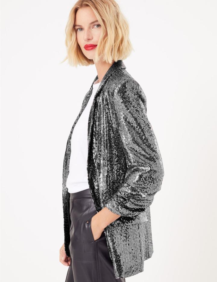 Marks & Spencer Sequin Blazer Black Mix