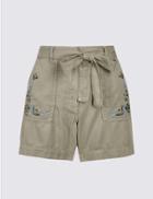 Marks & Spencer Cotton Blend Embroidered Shorts Grey Mix
