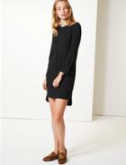 Marks & Spencer Long Sleeve Shift Mini Dress Black