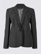 Marks & Spencer Seam Stitch Single Button Blazer Charcoal