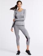 Marks & Spencer Quick Dry Cropped Leggings Grey Mix