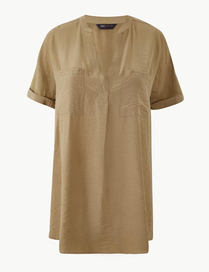 Marks & Spencer Patch Pocket Longline Tunic Honey