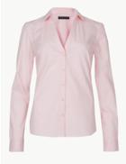 Marks & Spencer Cotton Rich 3/4 Sleeve Shirt Pink