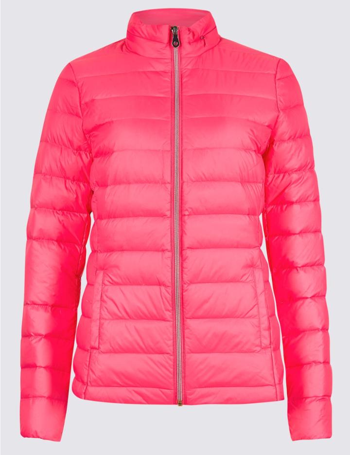 Marks & Spencer Lightweight Down & Feather Jacket Bright Pink