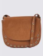 Marks & Spencer Leather Eyelet Saddle Across Body Bag Rust