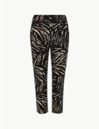 Marks & Spencer Cotton Rich Animal Print Cropped Trousers Black Mix