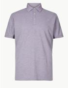 Marks & Spencer Modal Rich Textured Polo Shirt Lilac