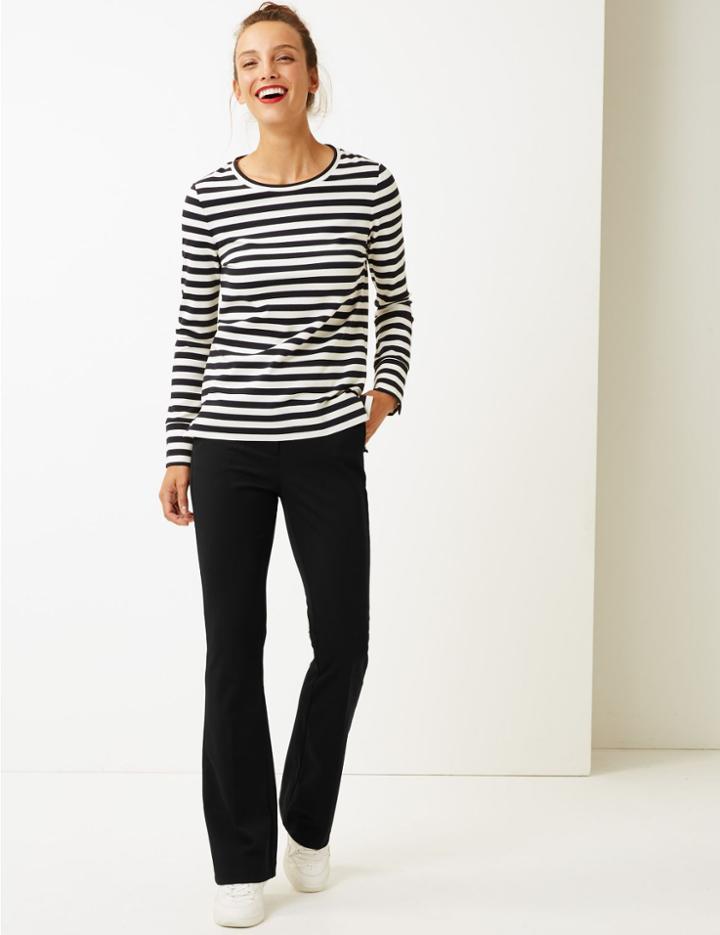 Marks & Spencer Slim Bootcut Leg Trousers Camel