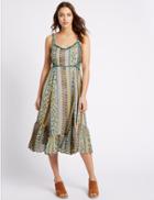 Marks & Spencer Printed Slip Dress Green Mix