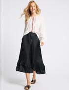 Marks & Spencer Tiered Full Maxi Skirt Navy