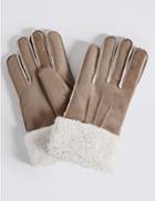 Marks & Spencer Faux Fur Shearling Gloves Natural