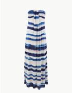 Marks & Spencer Water Stripe Jersey Bandeau Beach Dress Blue Mix
