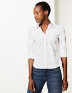 Marks & Spencer Cotton Rich Button Detailed Shirt