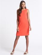 Marks & Spencer Linen Blend Sleeveless Tunic Dress Flame