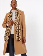 Marks & Spencer Pure Cashmere Leopard Print Scarf Natural Mix