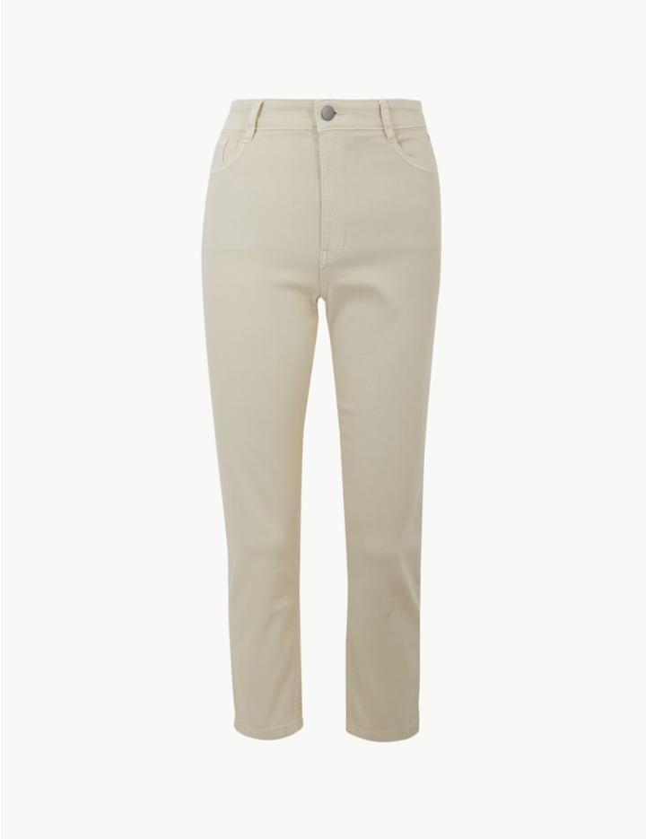 Marks & Spencer High Waist Cropped Jeans Ecru
