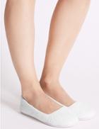 Marks & Spencer Broidery Ballerina Slippers White