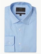 Marks & Spencer Cotton Rich Oxford Shirt With Stretch Sky