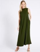Marks & Spencer Flared Tie Back Maxi Dress Khaki