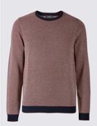 Marks & Spencer Pure Cotton Textured Slim Fit Jumper Red Mix