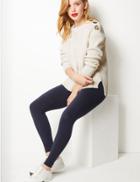 Marks & Spencer Petite Cotton Blend Textured Jumper Cream
