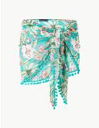 Marks & Spencer Floral Print Beach Sarong Green Mix