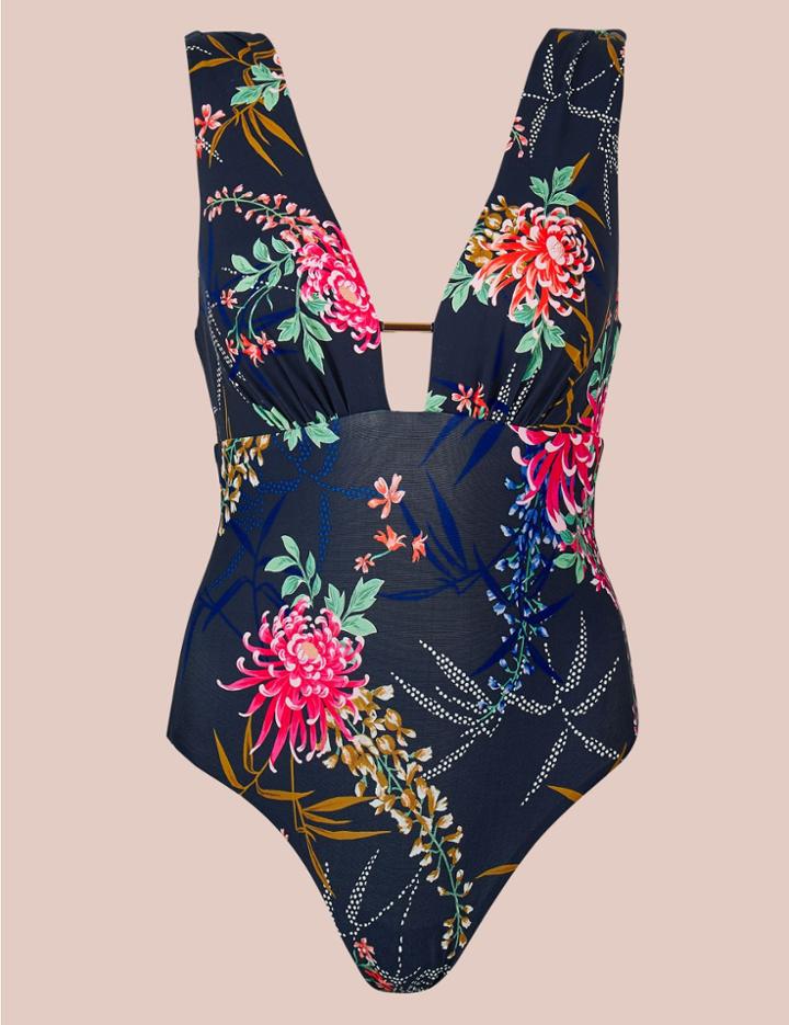 Marks & Spencer Secret Slimming&trade; Plunge Swimsuit Navy