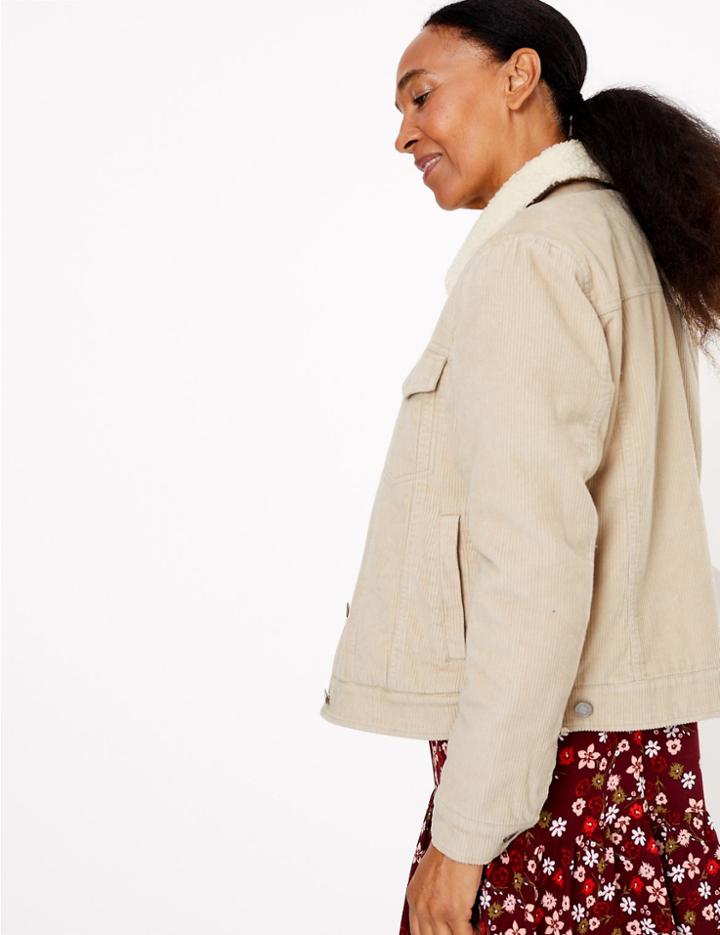 Marks & Spencer Corduroy Short Jacket Stone