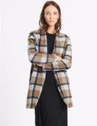 Marks & Spencer Checked Open Front Coat Natural Mix
