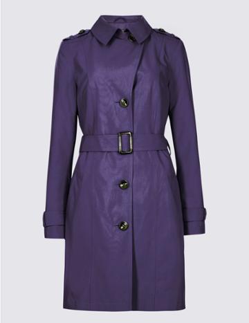 Marks & Spencer Trench Coat With Stormwear&trade; Purple